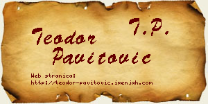 Teodor Pavitović vizit kartica